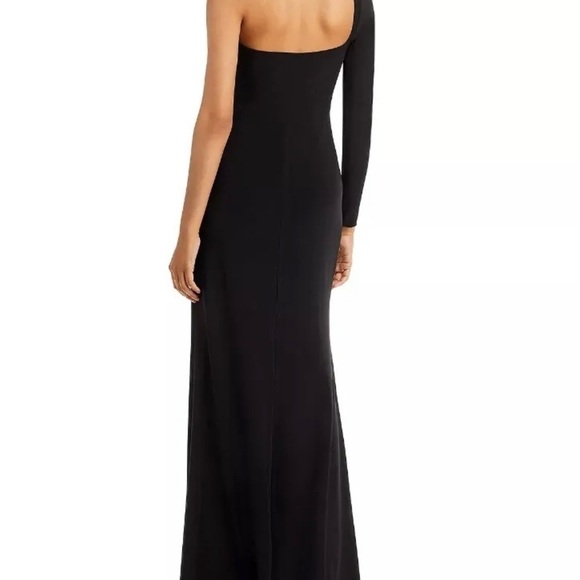 AQUA One-Shoulder Gown Dress Black Size 8 msrp $208 - Picture 3 of 9